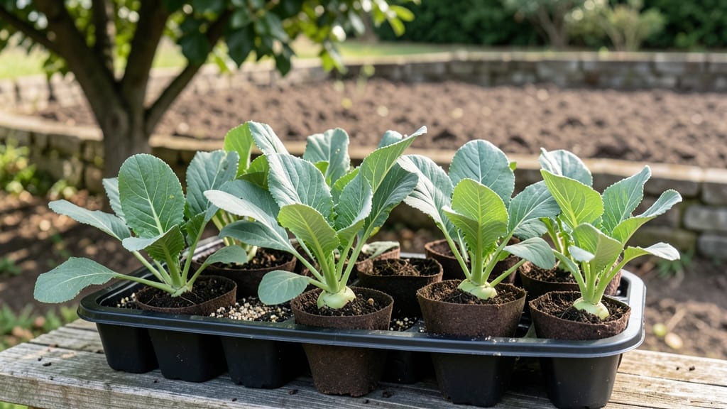 Planting Kohlrabi Seedlings: Hardened Off and Ready for Garden Success